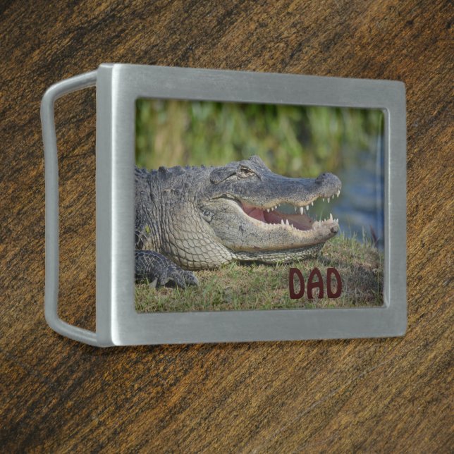 Alligator Photographic Wildlife Monogrammed Belt Buckle (Creator Uploaded)