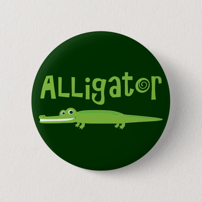 Alligator Pinback Button (Front)