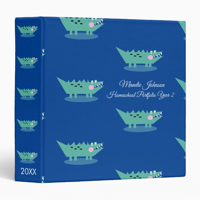 Alligator Planner Homeschool Portfolio 3 Ring Binder (Front/Spine)