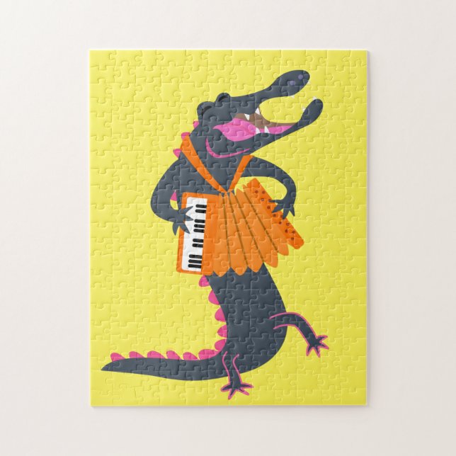Alligator Playing Accordion Jigsaw Puzzle (Vertical)