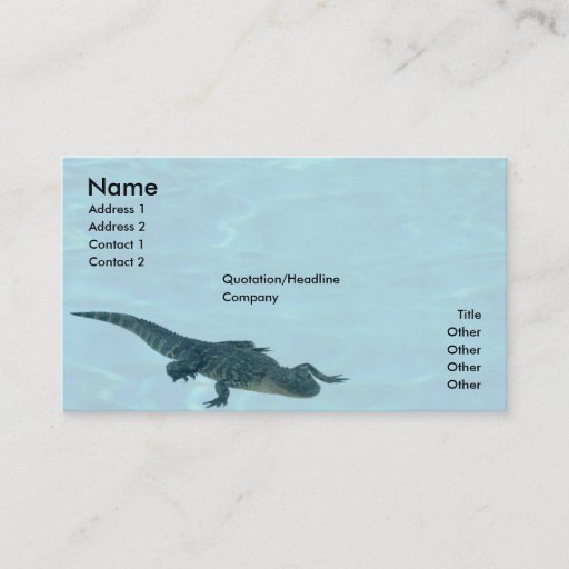 Customizable Alligator Profile Card Business Card Template