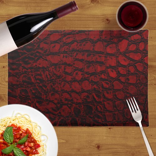 Alligator Red Faux Leather Cloth Placemat