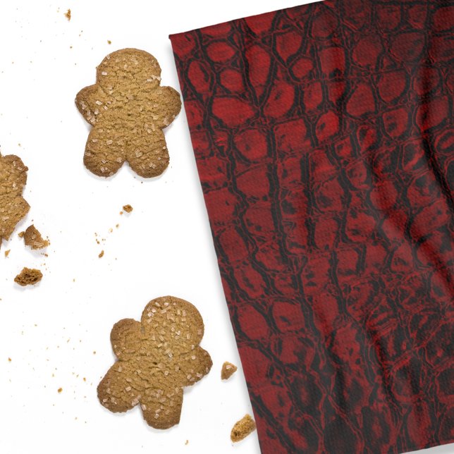 Alligator Red Faux Leather Kitchen Towel (Creator Uploaded)