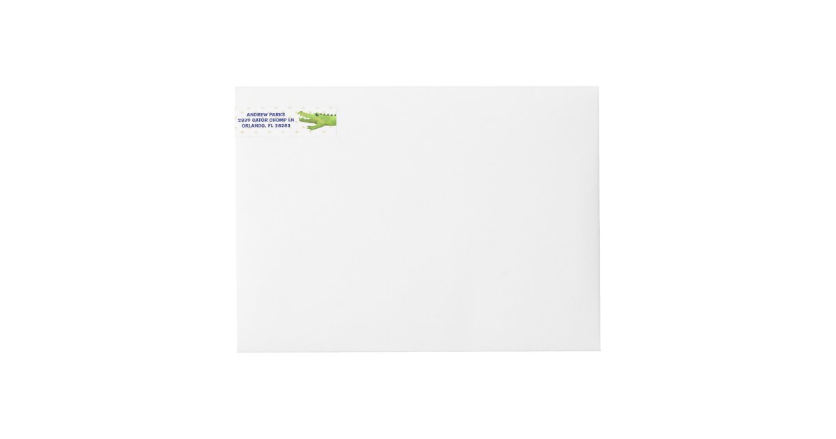 Alligator Return Address Labels | Wrap Around | Zazzle