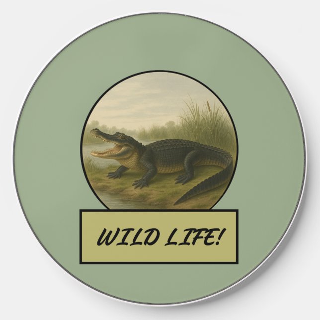 Alligator Sage Green Wireless Charger (Front)