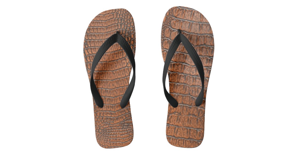 alligator skin flip flops