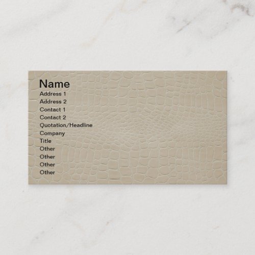 Alligator Skin Print Beige Business Card
