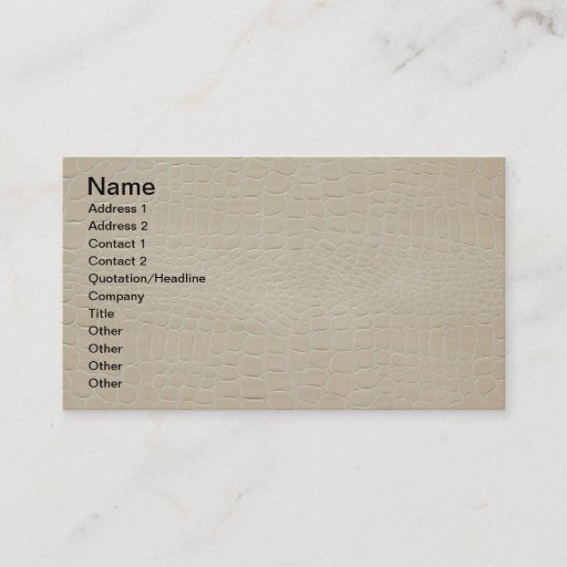 Customizable Alligator Skin Print Beige Business Card