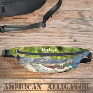 Alligator Smiling photographic Wildlife Boy's Name Fanny Pack