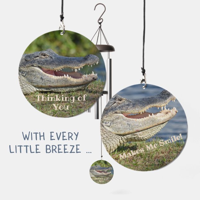 Alligator Smiling Thinking of You Photographic Wind Chime (Creator Uploaded)