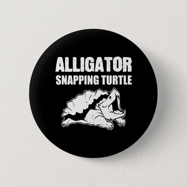 Alligator Snapping Turtle Animal Biologist Gift Button (Front)