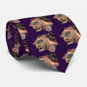 Alligator snapping turtle neck tie