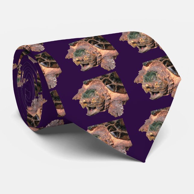 Alligator snapping turtle neck tie (Rolled)