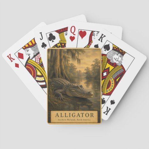 Alligator Southern Wetlands VINTAGE Poker Cards
