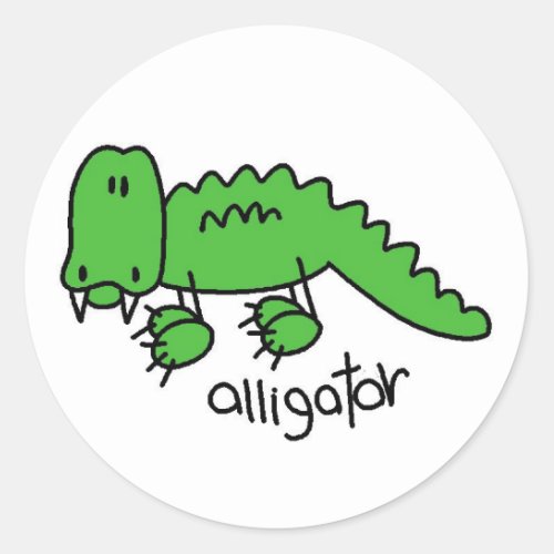 Alligator Stick Figure Stickers Sticker