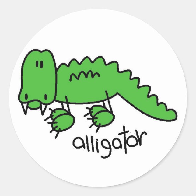 Alligator Stick Figure Stickers Sticker (Front)