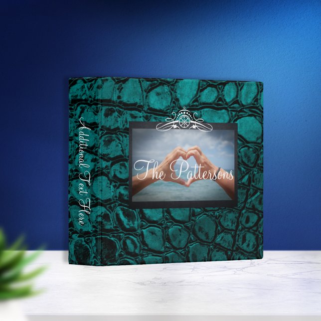 Alligator Teal•Family Photo Album•Custom 3 Ring Binder (Creator Uploaded)