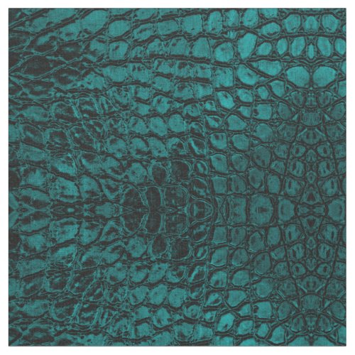 Alligator Teal Faux Leather Fabric