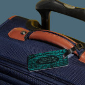 Faux Leather Teal Luggage Tag
