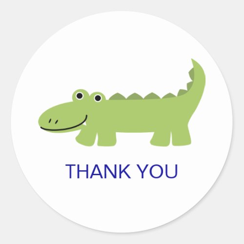 Alligator Thank You Classic Round Sticker
