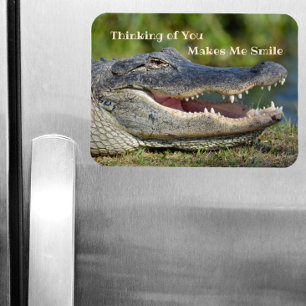 Alligator Thinking of You makes Me Smile Photo Magnet