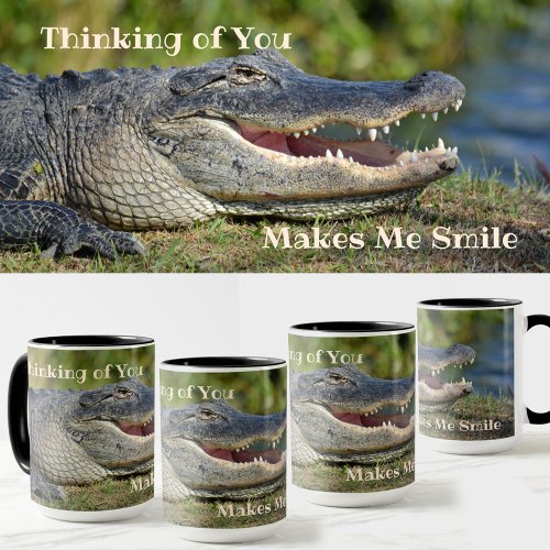 Alligator Thinking of You Makes Me Smile Photo Mug