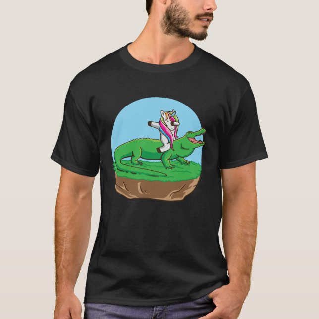 Alligator Unicorn  Crocodile Gator Reptile Men Boy T-Shirt (Front)
