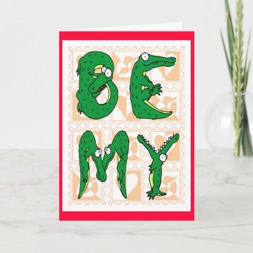 Alligator Valentine Holiday Card