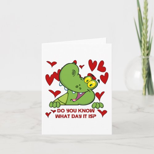 Alligator Valentines Day Holiday Card