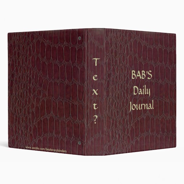 Alligator Wine Leather Print Design Avery Binder (Background)