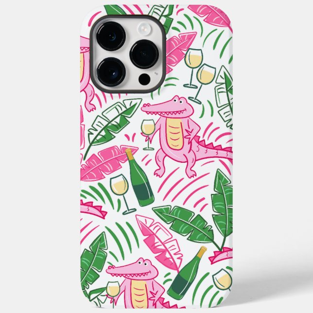 Alligator Wine Pink Green Preppy  Case-Mate iPhone Case (Back)