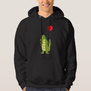 Alligator With Balloon Crocodile Birthday Hoodie