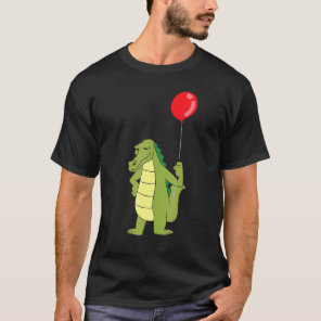 Alligator With Balloon Crocodile Birthday T-Shirt