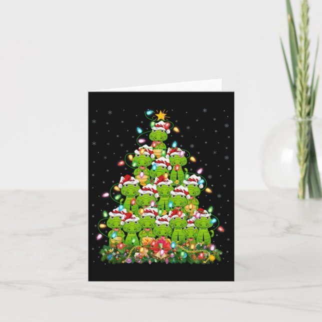 Alligator Xmas Tree Lighting Santa Alligator Chris Card (Front)