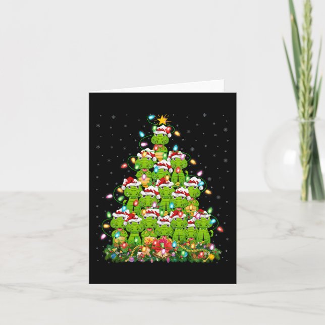 Alligator Xmas Tree Lighting Santa Alligator Chris Card (Front)
