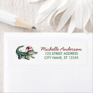 Alligators-Crocodiles Christmas Return Address Label