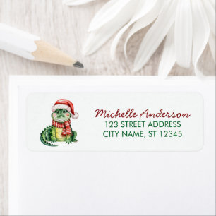 Alligators-Crocodiles Christmas Return Address Label