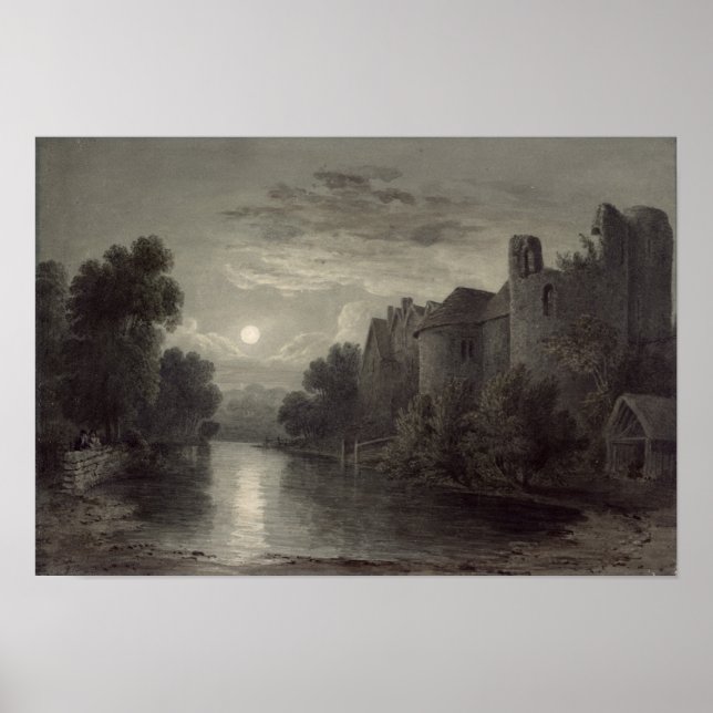 Allington Castle, near Maidstone, Kent; Moonlight Poster (Front)