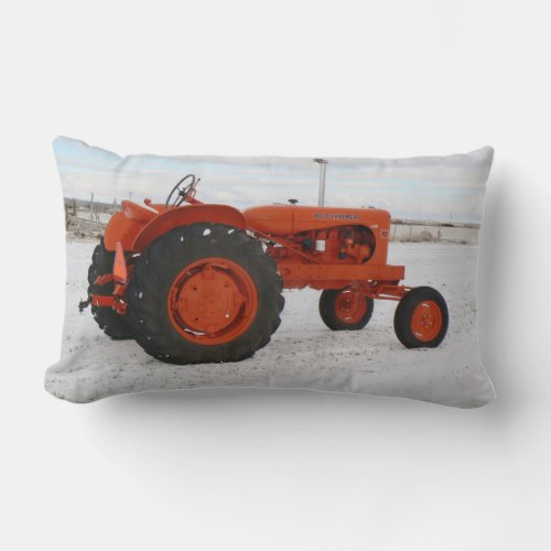 Allis Chalmers Tractor Winter Scene Lumbar Pillow