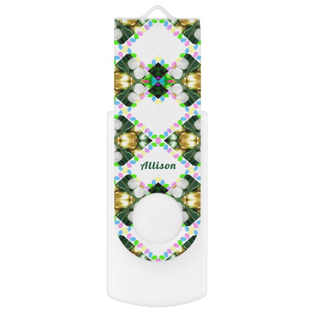 ALLISON ~ Abstract Easter Egg ~Personalized ~ Flas Flash Drive (Front Vertical)
