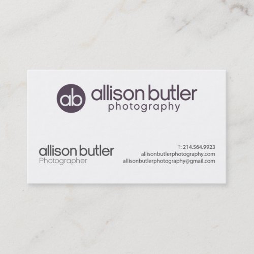Allison Butler Photography Business Card Template
