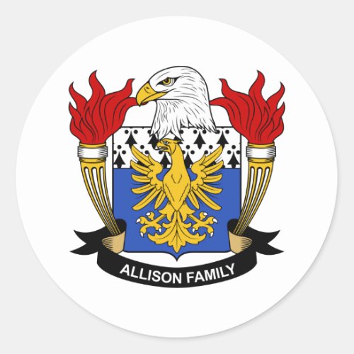 Allison Family Crest Classic Round Sticker