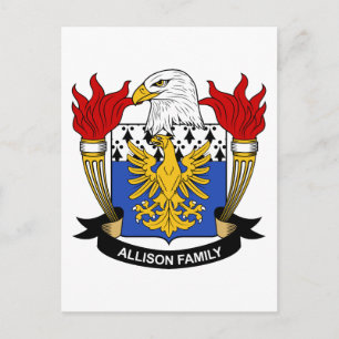 Allison Family Crest Postcard