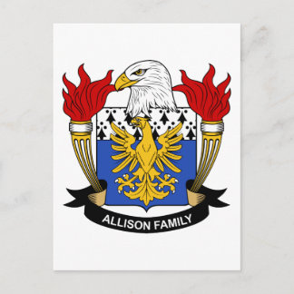 Allison Family Crest Postcard