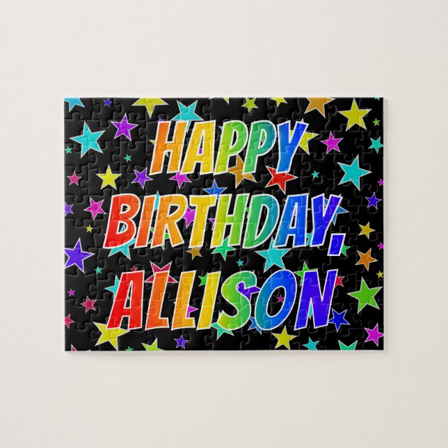 "ALLISON" First Name, Fun "HAPPY BIRTHDAY" Jigsaw Puzzle (Horizontal)