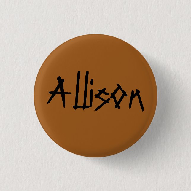 Allison from orphan black distressed font button (Front)