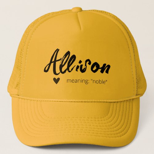 Allison Name Meaning Minimal Modern Black Girl Cap
