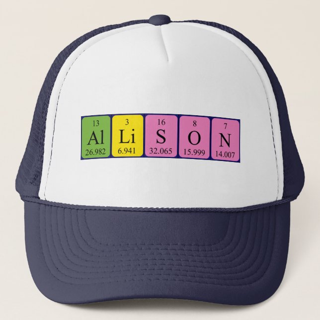 Allison periodic table name hat (Front)