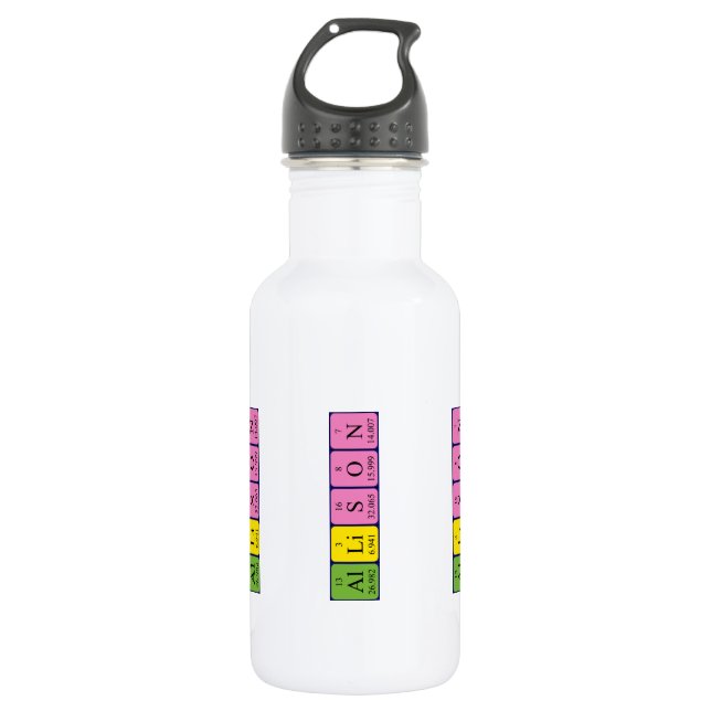 Allison periodic table name water bottle (Front)