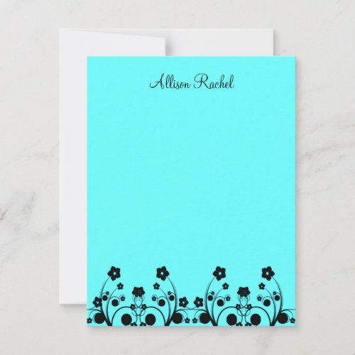 Allison Rachel Flowers  Pearls Tall Thank You Note Card